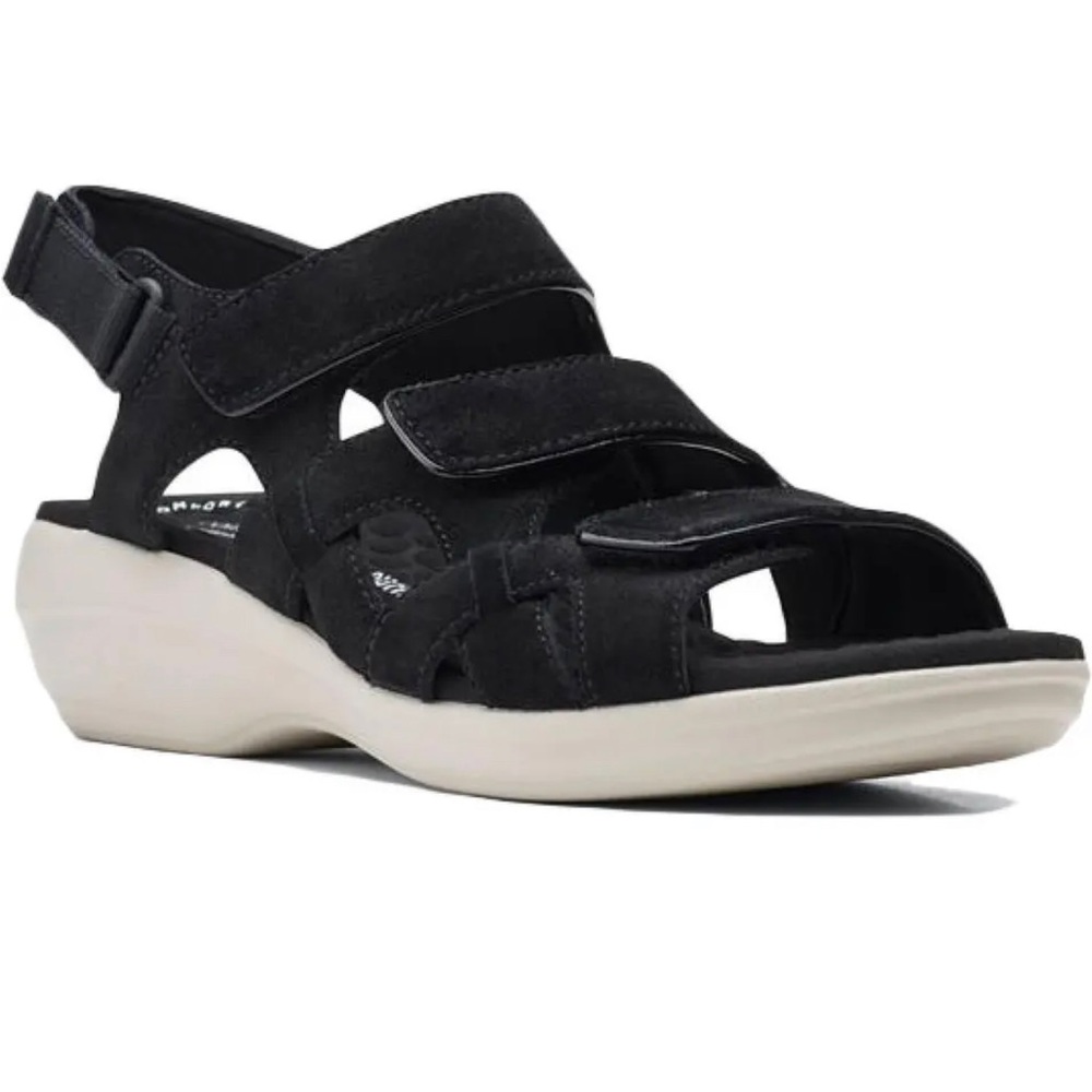 NWOB Clarks Womens Alex Black Slingback Sandals Shoes 5.5 Medium (B,M)